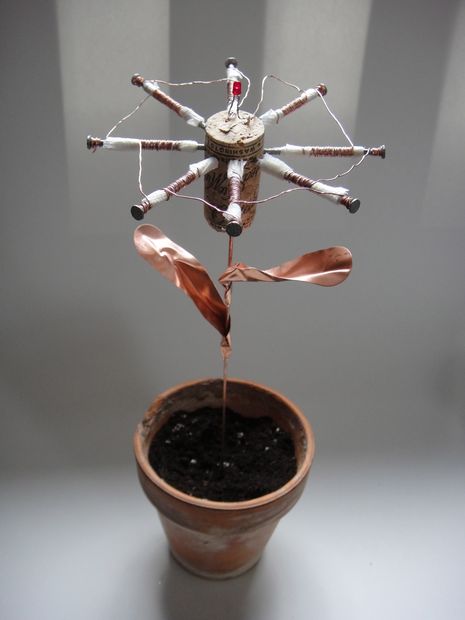 This DIY flower lights up when you water it with lemon juice! How? Grab some LEDs and DIY >> tinker.cr/1B5YriF