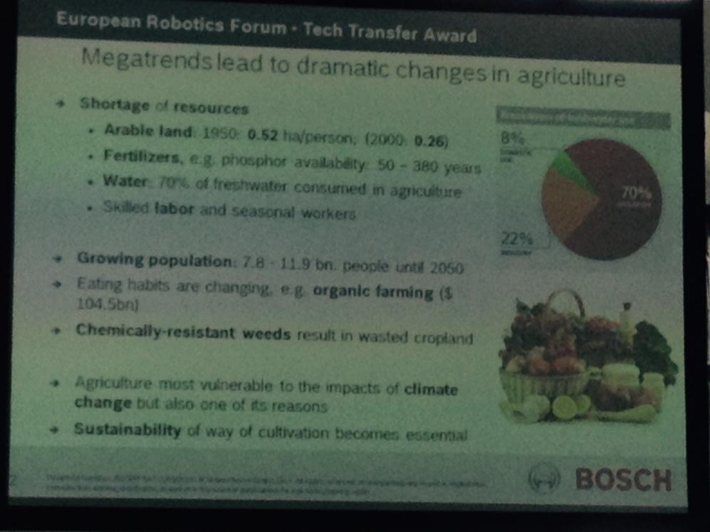 Aumaga71's tweet photo. Why do we need major changes and robotics in Agriculture ? #erf2015  #eu_Robotics #bosch http://t.co/JmNA0G6j3B