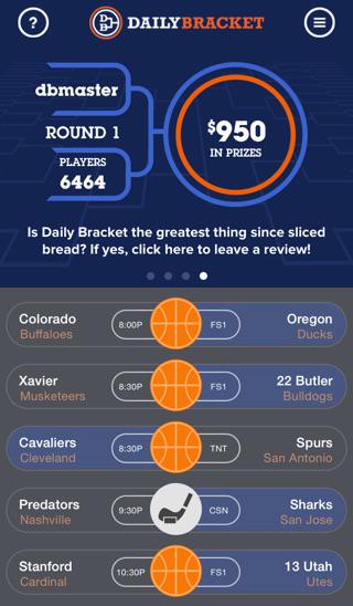 BracketDaily's tweet image. Can you get more picks right than me on Daily Bracket? dlybr.ac/ejo - Please use my code: O7I #pickwisely