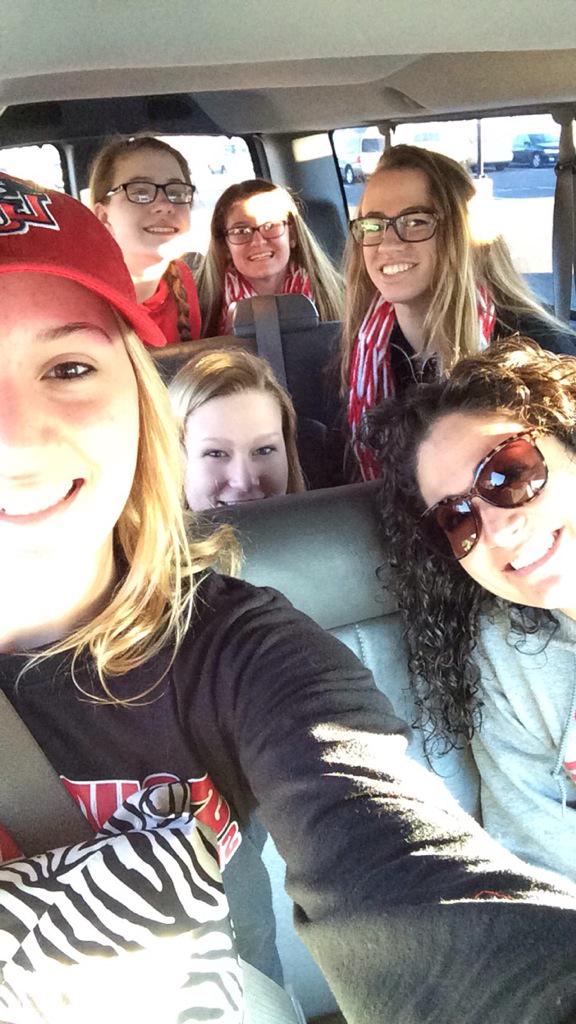 the girls are on the bus!