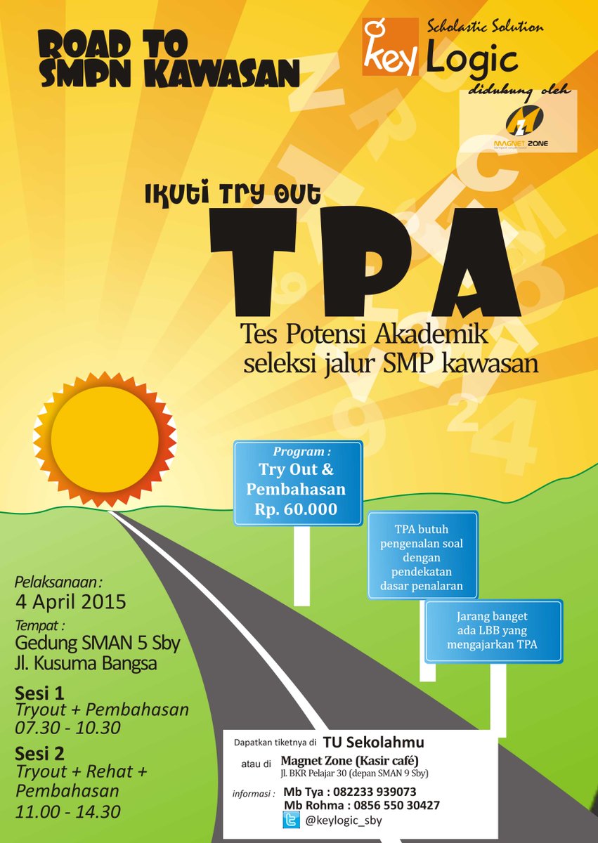 KeyLogic_sby's tweet image. #TryOut #TPA #KeyLogic untuk adik adik kelas 6 SD yg ingin sekolah di SMPN Kawasan Surabaya. 4 April'15. daftar yuk!
