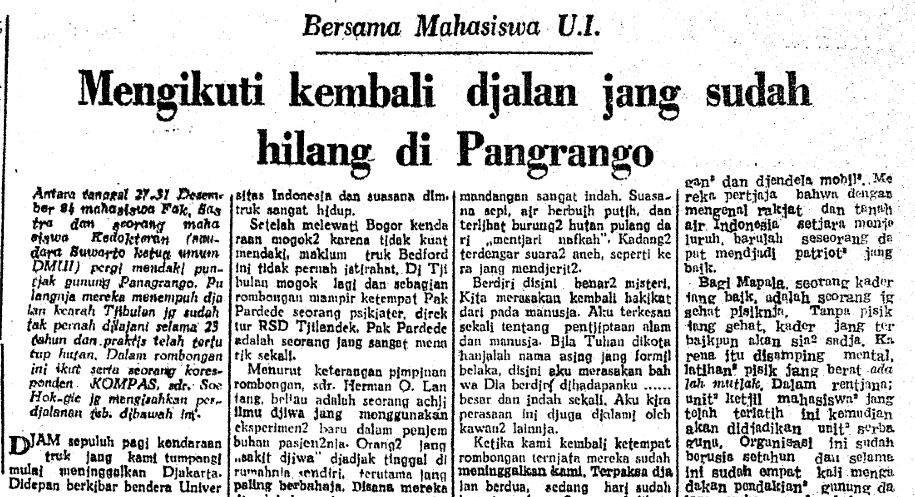 hariankompas's tweet photo. #ArsipKompas: 7-1-1966, Soe Hok Gie adalah koresponden #HarianKompas, ini tulisan pertama dia yang terekam. #mir2 http://t.co/m5Wb4XgHeK