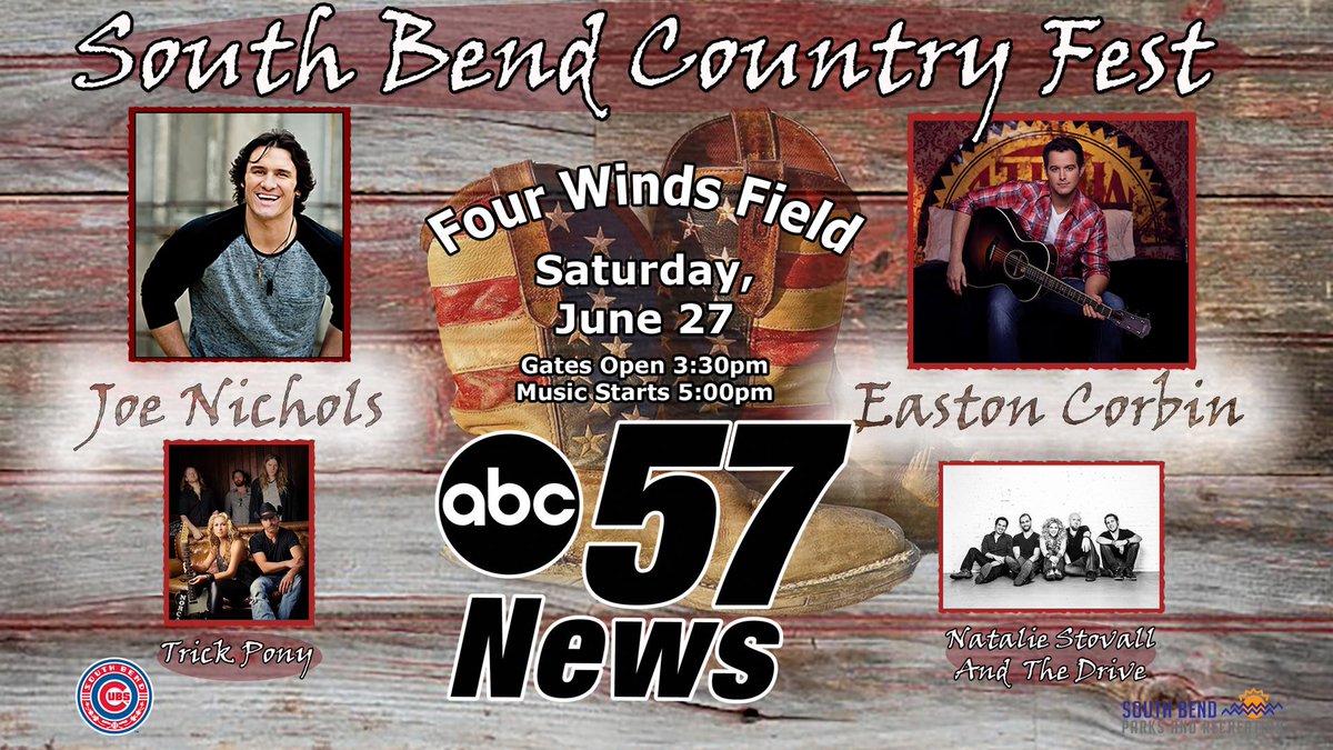 SBCubs's tweet photo. The @SBCubs &amp; @SouthBendParks would like to welcome @ABC57News as the official TV sponsor of #SBCountryFest! #Eeehaw http://t.co/j16gqKqbqP