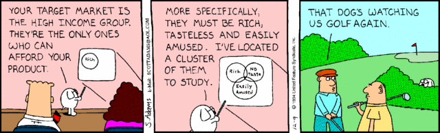 AvailTechGroup's tweet photo. Here's a good laugh: How to study your customers! #Dilbert http://t.co/sdYSTLGuaM