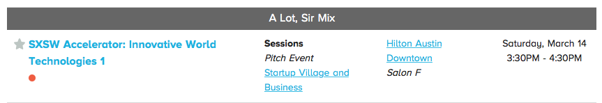 CDFresh's tweet image. Best #alphabetical listing from @sxsw lineup! :-) #middlenames