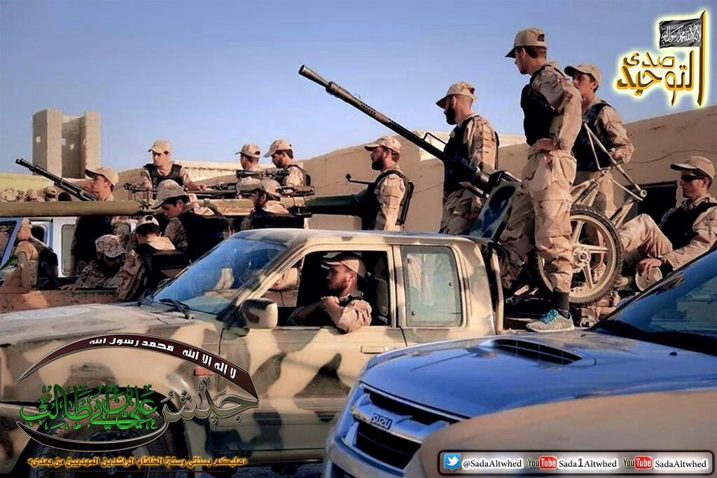 Zahran_Moon's tweet photo. #جيش_الإسلام يعلن تشكيل #جيش_علي_بن_أبي_طالب لمحاربة #داعش ، في إشارة تاريخية لمحاربة علي بن أبي طالب للخوارج. http://t.co/cpSms3mNJx