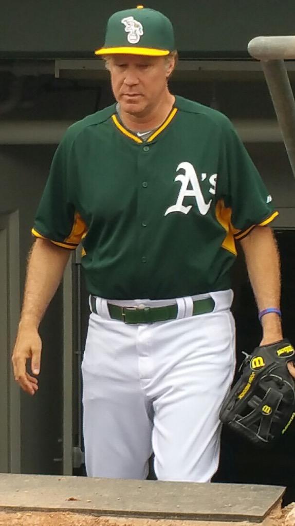 MLB's tweet image. Game face. #FerrellTakesTheField