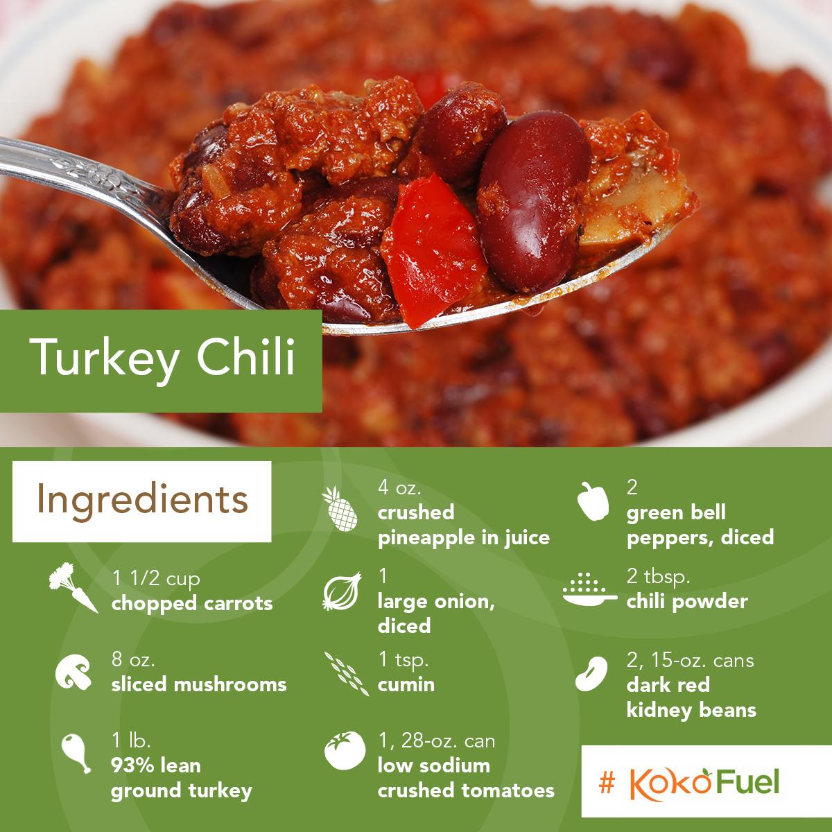 March is Nutrition Month! Here is a Koko Fuel approved recipe for turkey chili! Enjoy! #kokofitclub #nutrition