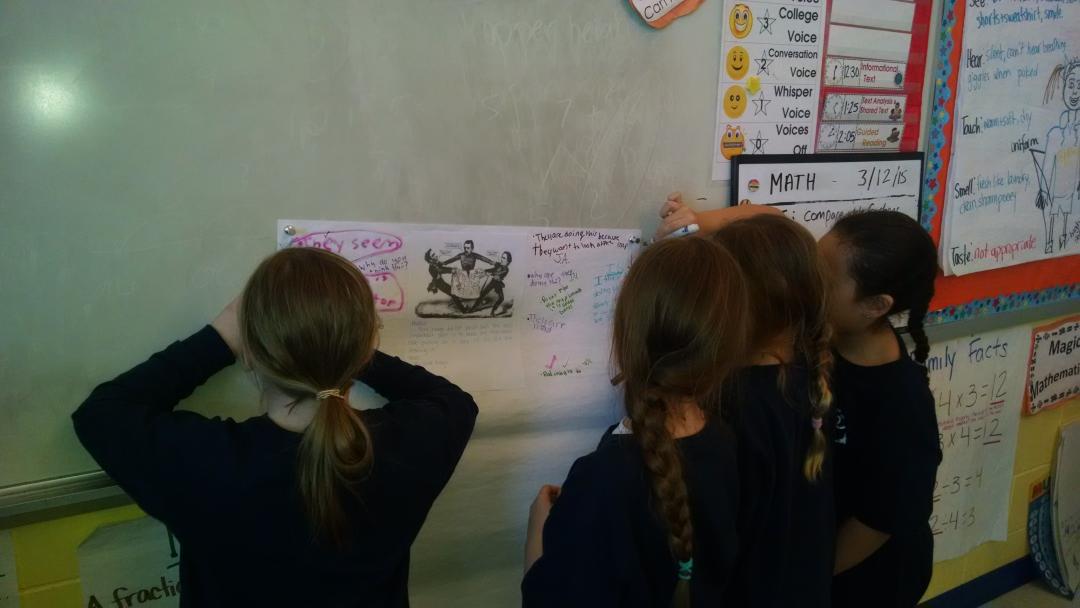 RT <a href="/RISchoolLeader/">RISchoolLeader</a>: Scholars use chalk talk protocol to analyze primary sources