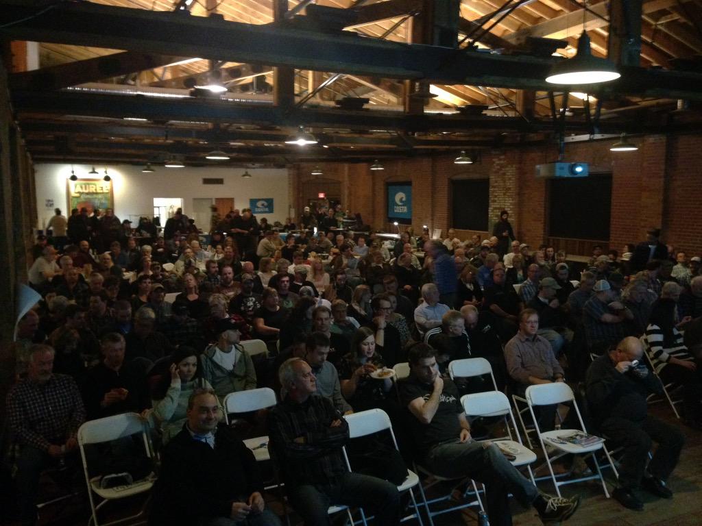 fishingfilmtour's tweet photo. HUGE #THANKYOU to #Kelowna @CostaSunglasses @troutwatersbc @TUCanada1 #fans for making our event such a success http://t.co/I2ik2DfrBY