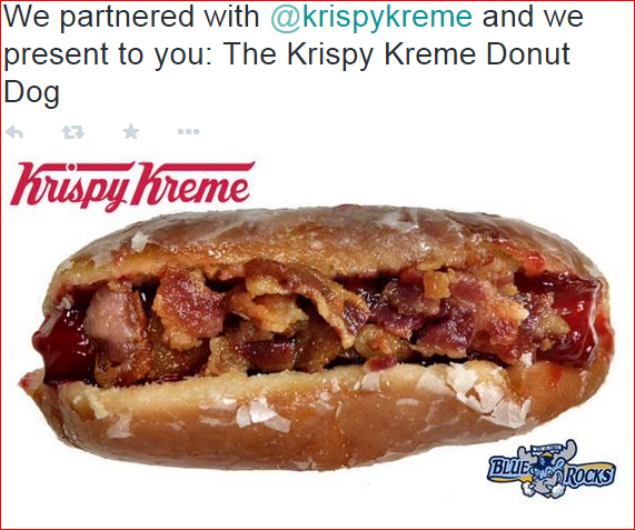 arunindy's tweet photo. The Krispy Kreme Donut Bacon Dog will be remembered as America's greatest achievement since the moon landing. http://t.co/lk8IdoB5Mh