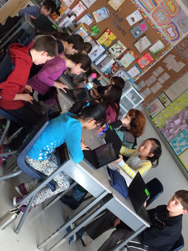 Mrskspalding's tweet image. Now this is concentration....PowToon Style!! #LearningNewApps