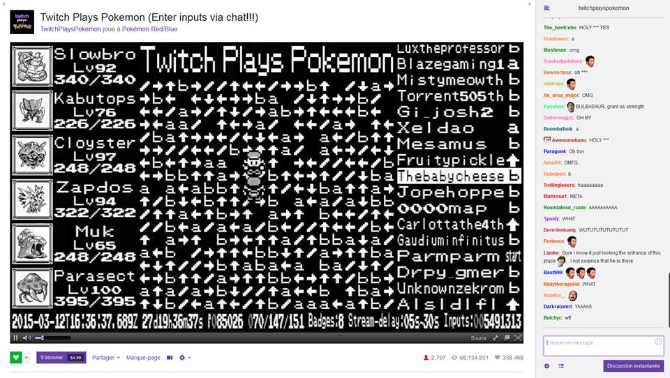 Pokemon_Twitch's tweet photo. EPIC #TWITCHPLAYSPOKEMON UPDATES: today we have beaten the E4! As a bonus match, we met the original Red in a dream! http://t.co/CaDrGTok4c