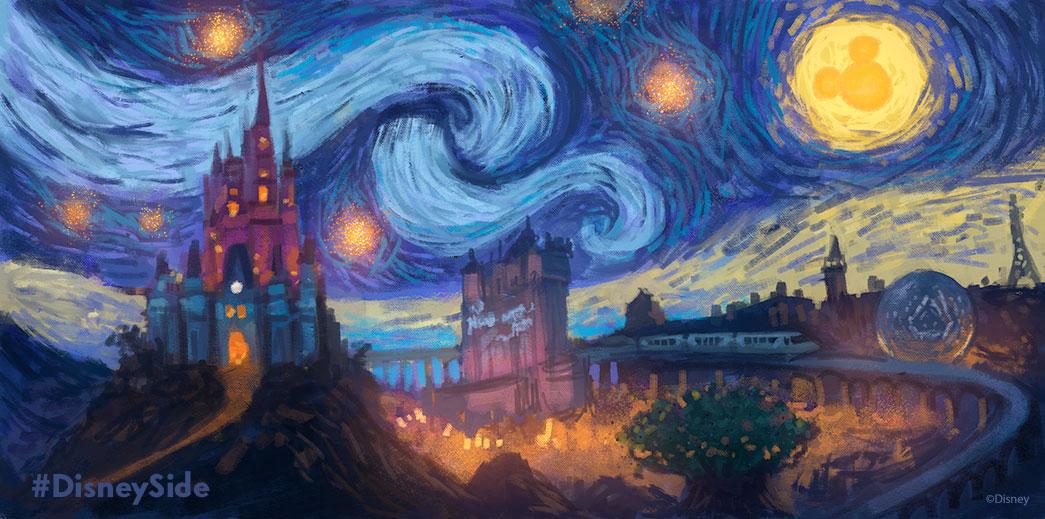 Art Print Starry Night Over Disney World 