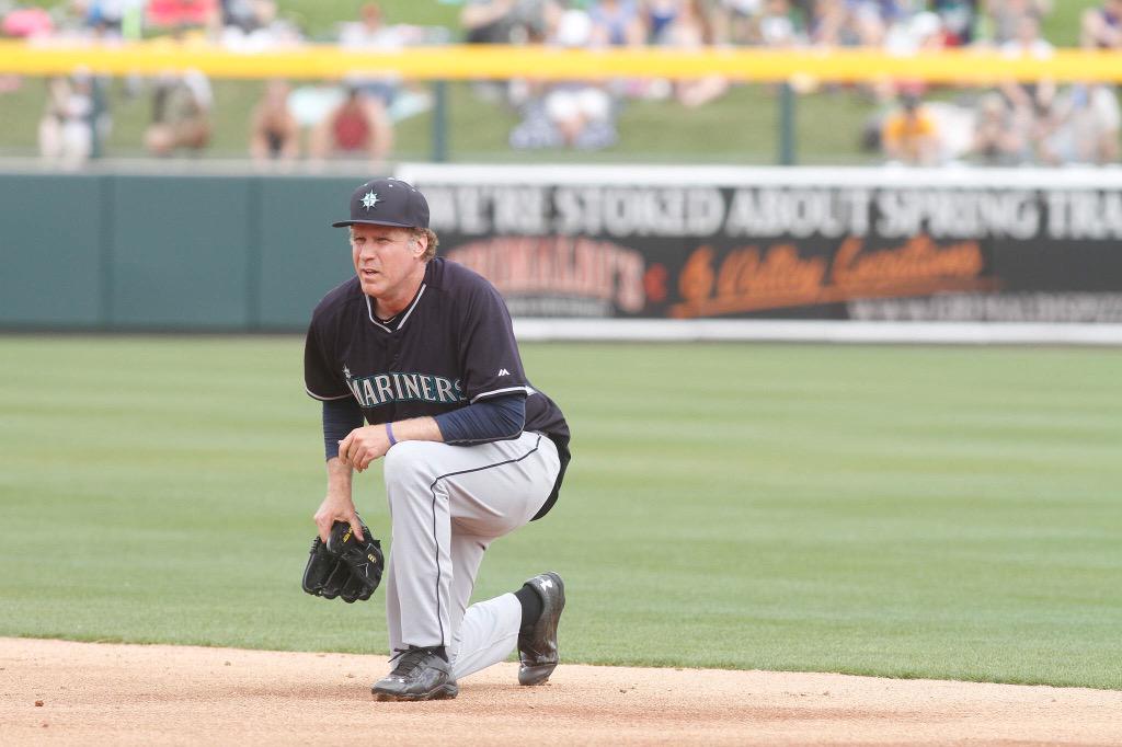 MLB's tweet image. Reynolds ... Cano ... Ferrell? #FerrellTakesTheField