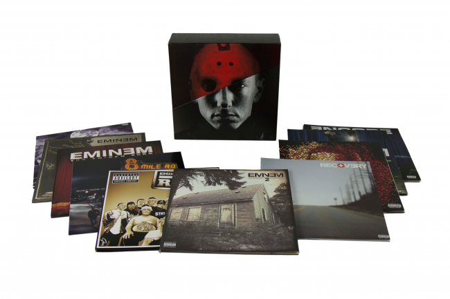 pitchfork's tweet photo. .@Eminem releases career-spanning 10xLP box set http://t.co/e5wsWqm4WK http://t.co/gDezHc2xxS