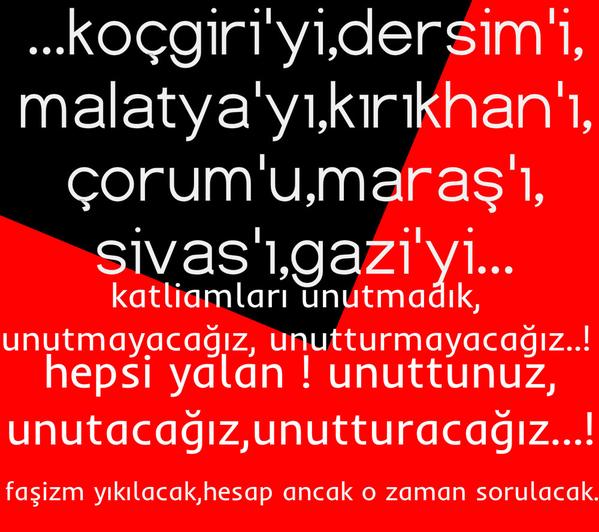 Unutursak Kalbimiz Kurusun! 
Meydanlarda sorulacak hesabımız var!
#1995GaziMahallesiDirenişiniUnutma