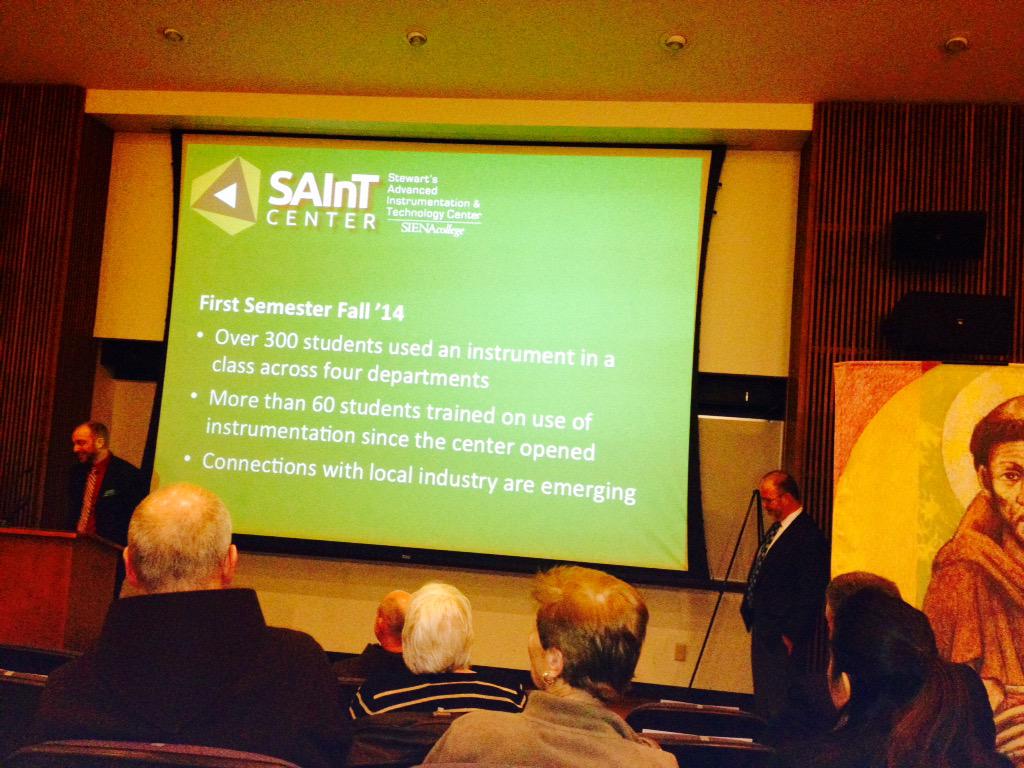 SupportSiena's tweet image. Kristopher J. Kolonko, PH.D. at the SAInT Center Dedication! Stewarts Advanced Instrumentation &amp;amp; Technology Center