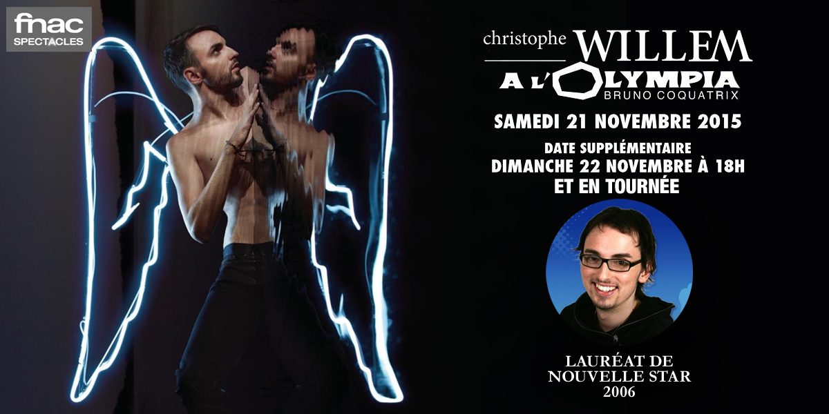 fnacspectacles's tweet photo. 📳 Lauréat en 2006, @willemofficiel toujours sur scène !
On tour 👉 http://t.co/n7ibZ9yfr9 #NuitsParaîtil #NouvelleStar http://t.co/d2h4TXa8xq