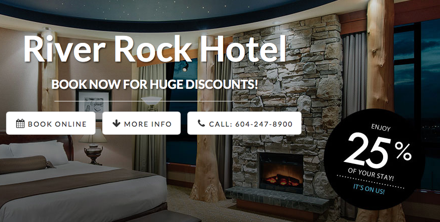 2technichol's tweet photo. 75% of your stay at the River Rock Casino will not be enjoyable, according to their website #riverrockhotel http://t.co/3YkdBU3cDn