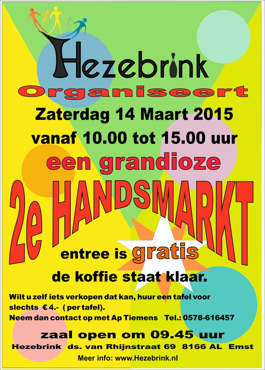 deHezebrink's tweet photo. Niet vergeten! Zaterdag 14 maart van 10.00 - 15.00 uur gezellige 2e hands beurs in de Hezebrink Emst -gratis parkeren http://t.co/WPYB8H9JKo