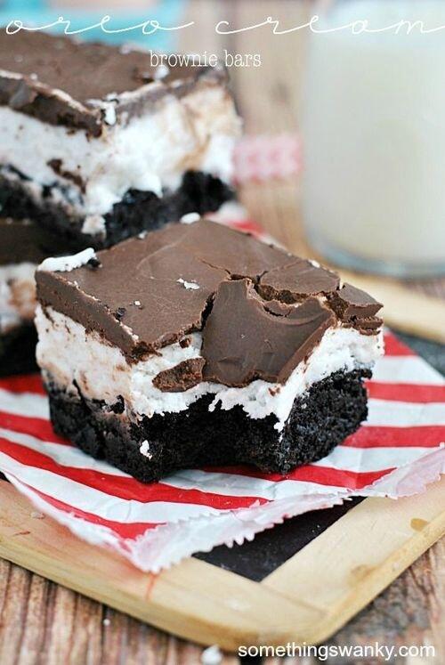 FoodPornAww's tweet photo. Oreo brownies http://t.co/qQtrQW2R00