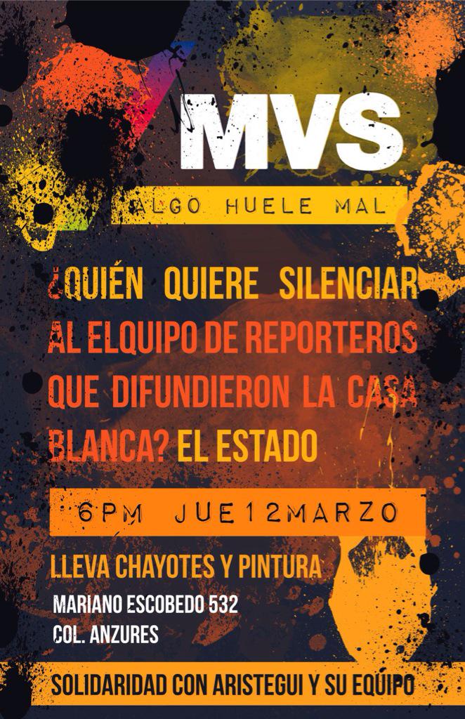 ChakinLibre's tweet photo. URGENTE: Convocan a concentración #EnDefensaDeAristegui frente a las instalaciones de MVS. #EsElEstado 
¡RT masivo! http://t.co/uqi9I7ZGez