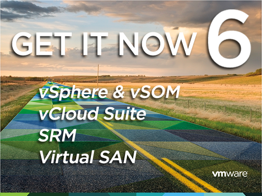 VMware's tweet photo. A world of new features awaits you. Get vSphere &amp; vSOM 6, vCloud Suite 6, SRM 6, and VSAN 6. https://t.co/4YBGsYxdr1 http://t.co/4JjVaVQsc1