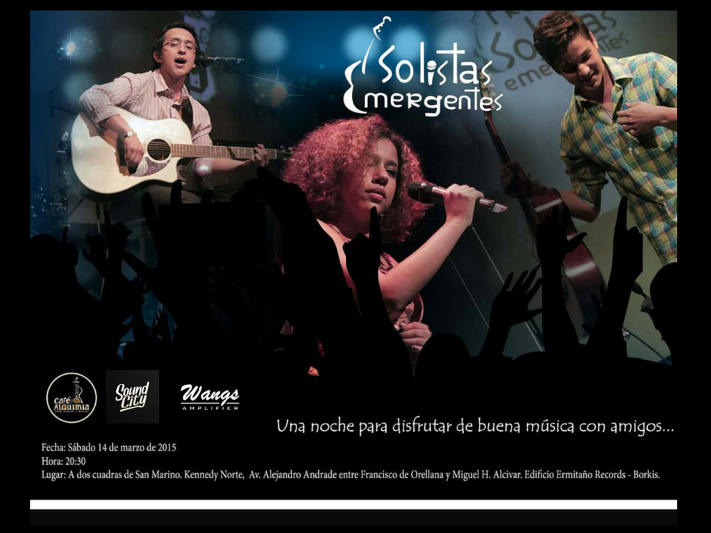 SoundCityEC's tweet photo. Este sábado en @AlquimiaCafe ​> @Solistas_gye . Gracias al auspicio de @SoundCityEC #wangsamplifiers RT RT RT http://t.co/EnK38weDHa
