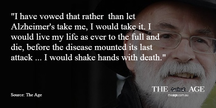 theage's tweet photo. Terry Pratchett, author of the Discworld novels, dies aged 66 http://t.co/6BjF2J62KR http://t.co/pKOYg0uojN