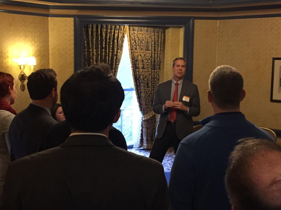 PolyAlumni's tweet image. John Bracker sharing updates from Poly with our DC alums. #polyalumni #polyreception