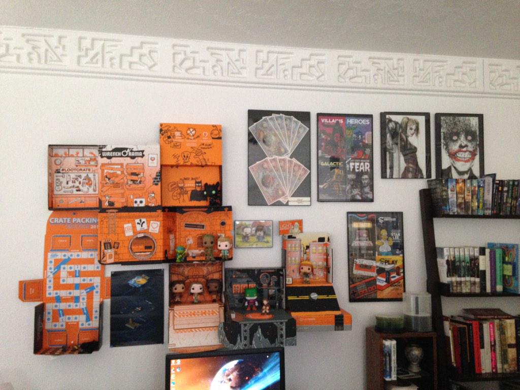 MariaByrd6's tweet photo. Added more to my @lootcrate wall! Just keeps getting better! #LooterLove #lootcrate http://t.co/ecF3AoPdxz