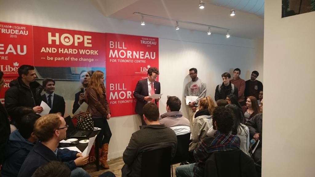 chaksjr's tweet photo. @kbardeesy, deputy principle secretary to the Premier of Ontario, adressing a room full of young liberals #OMP15 http://t.co/PnLdynuKtJ