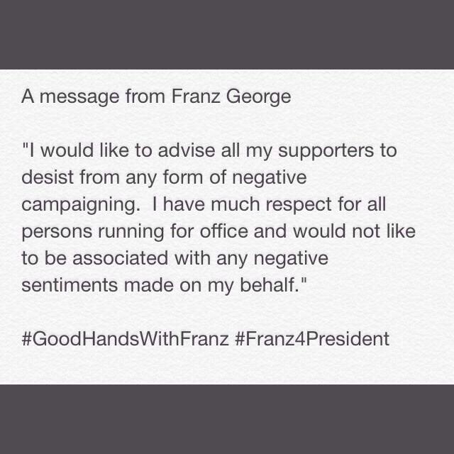 kingsaash's tweet image. You are ALWAYS in #GoodHandsWithFranz #KeepItCleanMyTeam a message from your Guild President Candidate @Franz_George