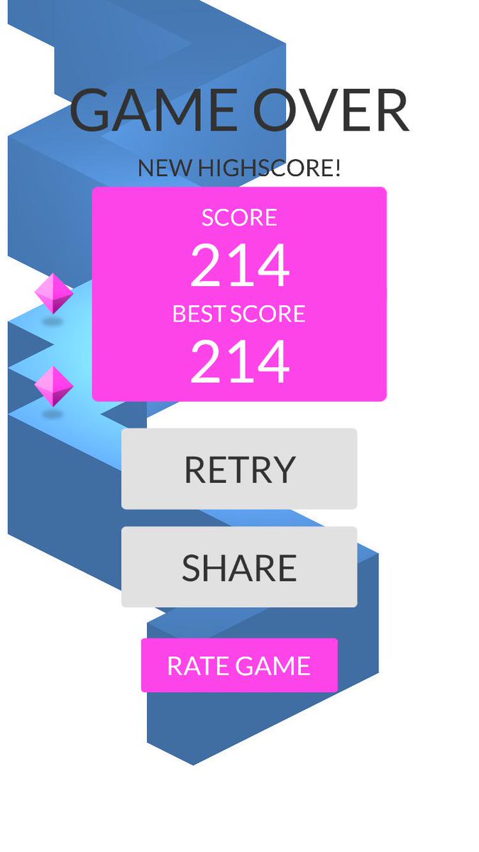 OMG! I made 214 zigzags playing #ZigZag itunes.apple.com/app/id951364656