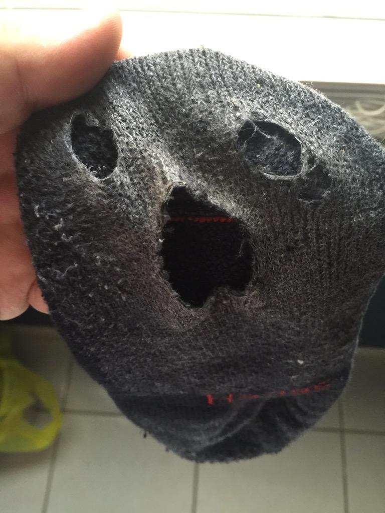 Justingunz96's tweet photo. My sock could not believe how bad my foot smelled! #sockface #deadsock #sockhumor http://t.co/a7foiymY4H