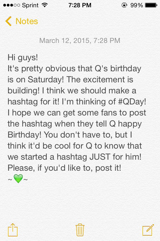 DemonJaCrispy's tweet photo. Guys, do you think we can do this?🙏❤️ @BQQuinn 
~💚~ http://t.co/UTK8lc90Kq