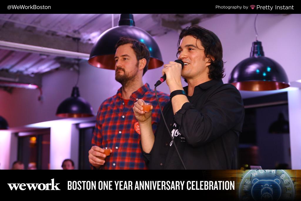 WeWork's tweet photo. We're celebrating @WeWorkBOS 1 Year Anniversary right now! #WeWorkBOS http://t.co/uwPJCZdeaX http://t.co/8aUYeO0Qpo
