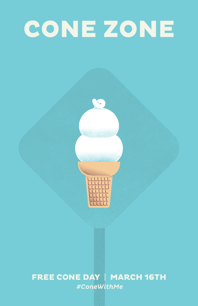 DairyQueen's tweet image. Slow down for a FREE CONE on Monday, March 16.