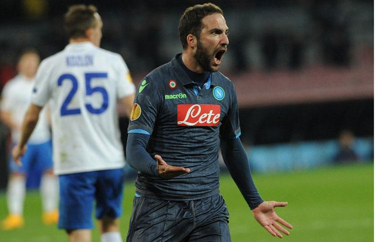 Risultati Europa League: brilla il Napoli di Higuain, pari a Firenze, Ko Inter e Torino fuori casa