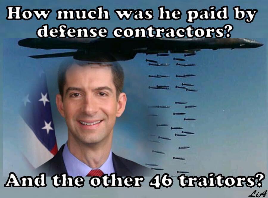 skookerG's tweet photo. #GOPWantsWar again. They'll commit treason for war. #TehranTom wore the uniform like a hero. So did Benedict Arnold. http://t.co/v7SEU4BoV8