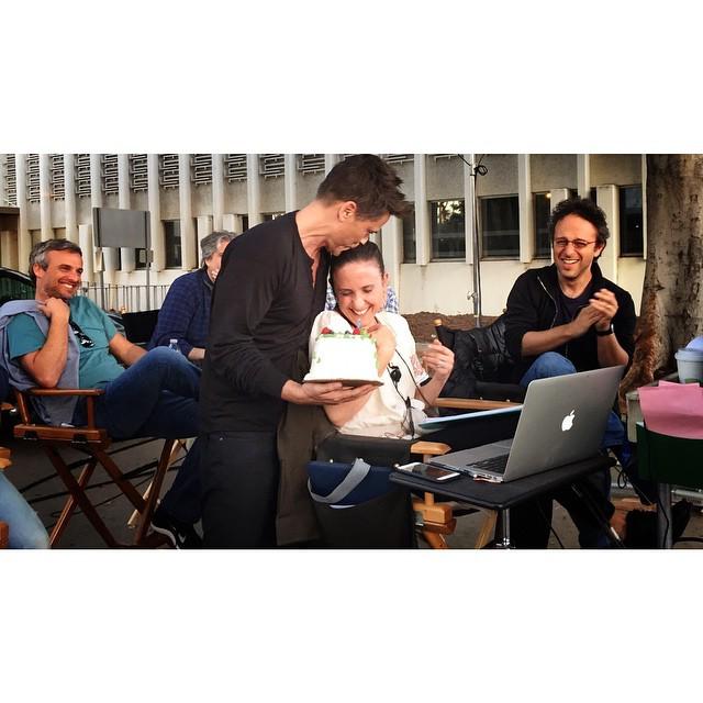   Happiness is watching Rob Lowe sing happy birthday to your script supervisor   Nice