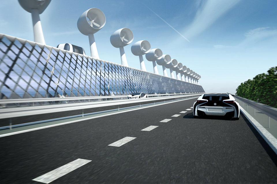 NOS: "GroenLinks wil 1500 windmolens langs de snelweg." SHAU: shau.nl/en/project/1