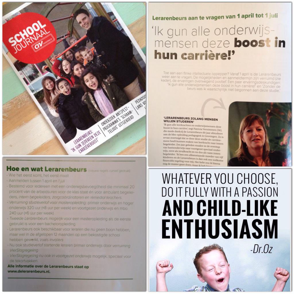 Deze week oa in Schooljournaal: 'Ik gun alle onderwijsmensen deze boost in hun carrière!' #lerarenbeurs