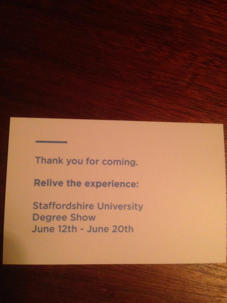 Existence_2015's tweet image. Great news! Relive the experience at our university final year degree show in June @StaffsUni