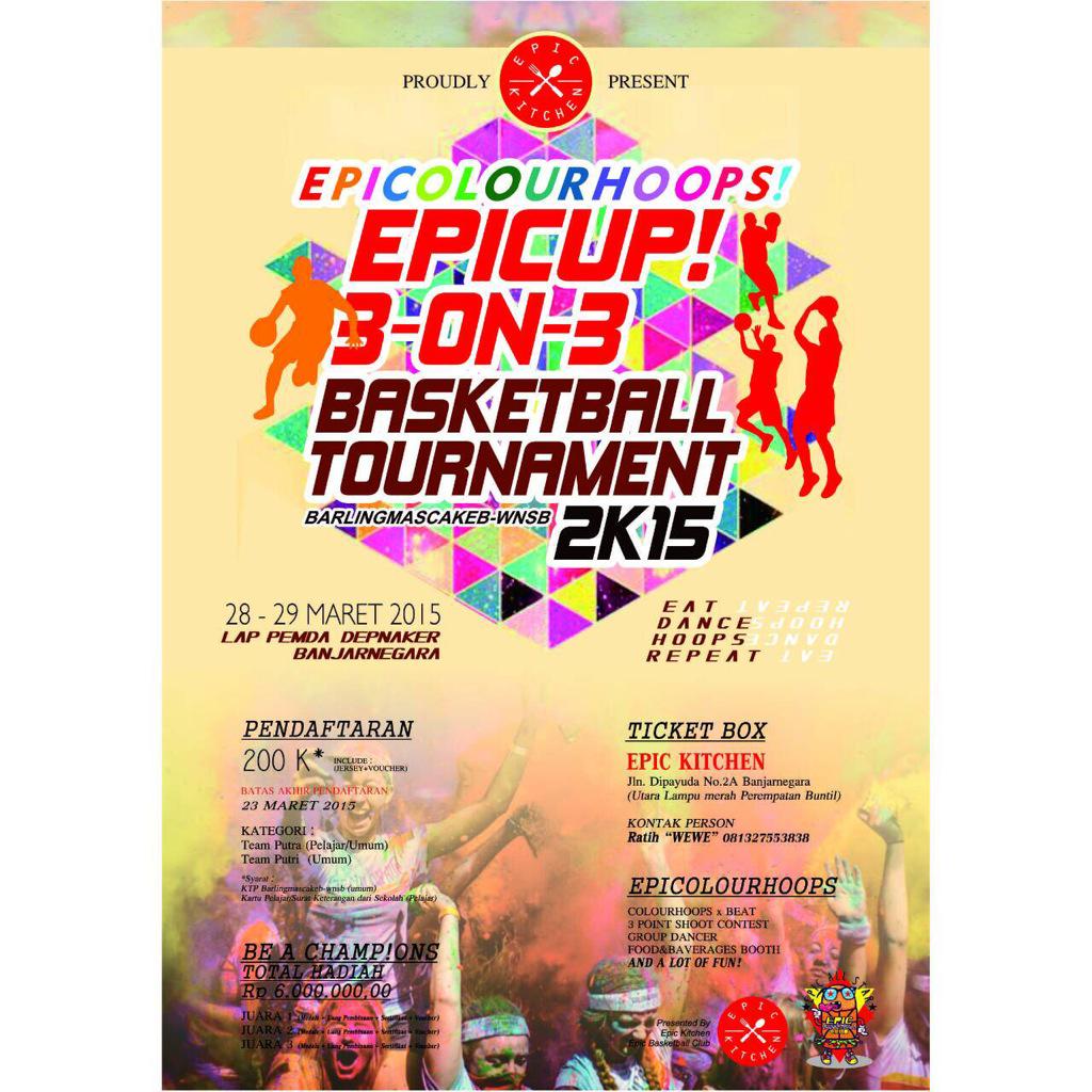 anepicburger's tweet photo. Join with us! Kuota terbatas. Open "EPICUP!" 3x3 basketball tournament // CP ratih wewe 081327553838 @iniPurwokerto http://t.co/9lcjf2IrQF