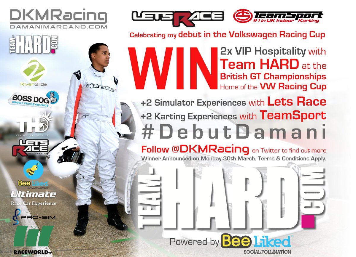 DamaniMarcano's tweet photo. RT to #WIN @TeamHARDRacing #VWCup hospitality
&amp; enjoy:
@LetsRace
@karting
#DebutDamani
See: http://t.co/vQBL6Lv5Xh http://t.co/J6pCVzEonh