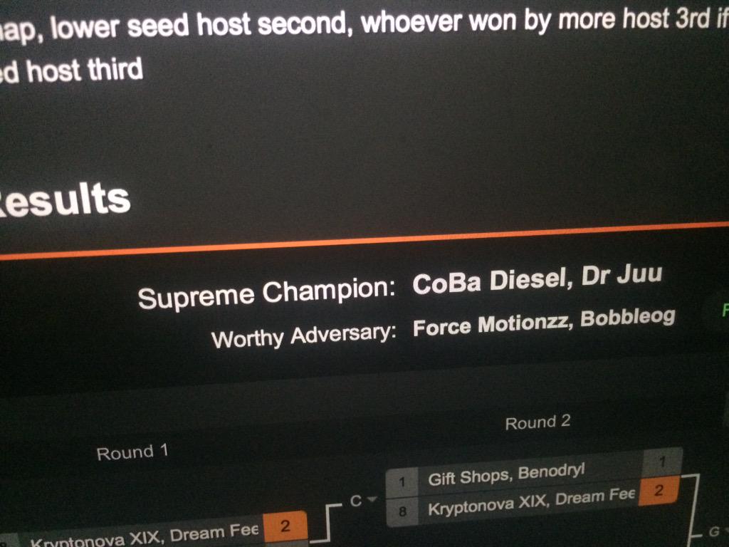 AwAwtourneys's tweet image. Congrats to CoBa Diesel and Dr Juu for winning my 1st tourney also shout out to Force Motionzz and Bobbleof for #2