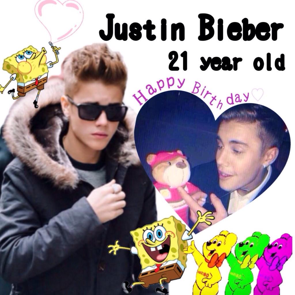  Justin Bieber 21 year old Happy Birthday                           I love Justin  