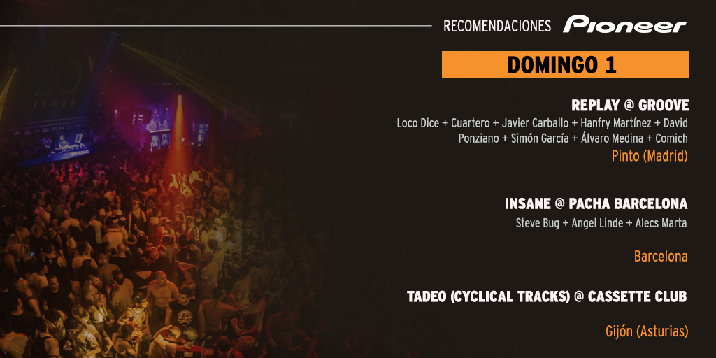 PioneerSpain's tweet photo. ¡Planes para los domingueros! @SalaGroove @Pacha_Bcn @pachamusic @CassetteClub @LocoDiceOFC @SteveBug @davidponziano1 http://t.co/dsPcPTQLwg